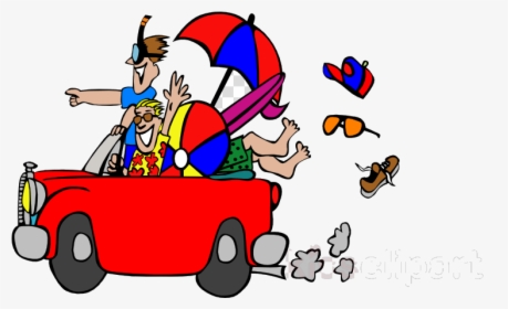 Road Trip Cartoon , Transparent Cartoons - Traveling To The Beach, HD Png Download, Free Download