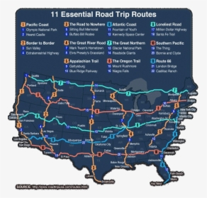 11 Essential Road Trip Routes, HD Png Download, Free Download