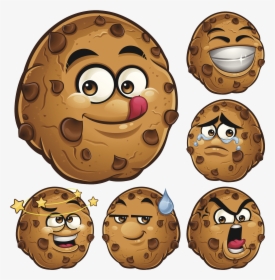 Clip Art Cookie De Chocolate Cupcake - Chocolate Chip Cookie Face, HD Png Download, Free Download