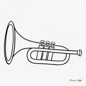 Clip Art Drawing Of A Trumpet - Trumpet Drawing, HD Png Download, Free Download