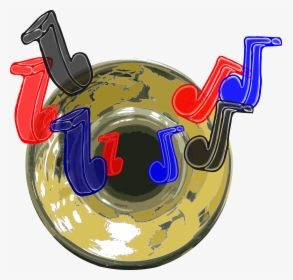 Trumpet Bell With Notes Clip Arts - Trumpet Bell Clip Art, HD Png Download, Free Download