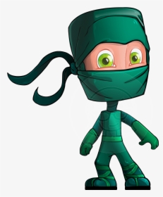 Green Ninja Cartoon Vector Character Aka Takumi - Green Ninja Clipart, HD Png Download, Free Download