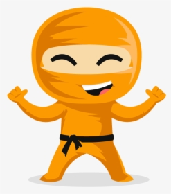 Ninja Cartoon Orange , Png Download - Yellow Ninja Clipart, Transparent Png, Free Download