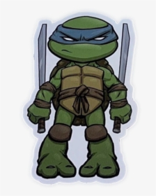 #stickergang #ninja #turtles #leonardo #cartoon #katanas - Leonardo Ninja Turtle Chibi, HD Png Download, Free Download