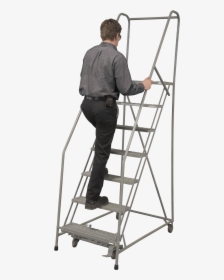 Partially-assembled, Standard Angle Ladders - Cotterman Rolling Ladder, HD Png Download, Free Download