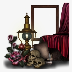 Skull Frame Lantern Gothic Halloween - Transparent Png Goth Frames, Png Download, Free Download