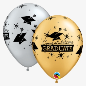 11″ Gold White Congratulations Graduate - Congratulations Graduation Balloons, HD Png Download, Free Download