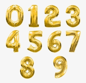Happy Birthday Foil Balloon Png Images - Gold Balloons Numbers Png, Transparent Png, Free Download