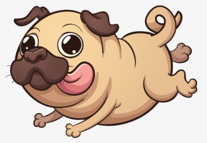 Pug Emoji & Stickers Messages Sticker-9 - Pug Cartoon, HD Png Download, Free Download