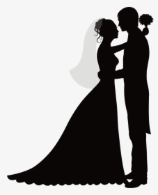 Wedding Invitation Bridegroom Silhouette - Silhouette Bride And Groom Clipart, HD Png Download, Free Download