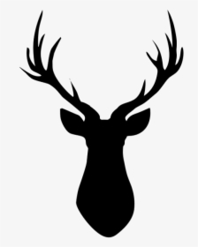 Reindeer Silhouette Clip Art - Deer Head Drawing Easy, HD Png Download, Free Download