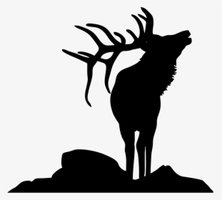 Clip Art Elk Antler Silhouette - Elk Silhouette, HD Png Download, Free Download