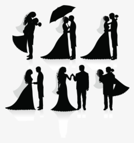 Wedding Invitation Bridegroom Silhouette - Wedding Silhouette Free Vector, HD Png Download, Free Download