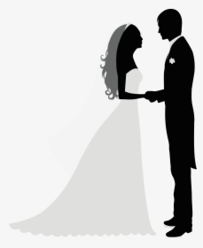 Groom And Bride Silhouette Free Png Image - Transparent Background Bride And Groom Clipart, Png Download, Free Download