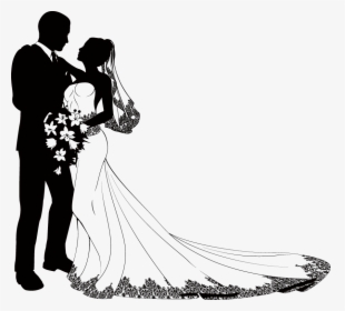 Bridegroom Wedding Marriage Drawing - Bride And Groom Silhouette, HD Png Download, Free Download