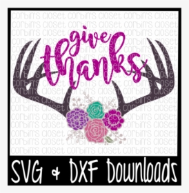 Free Floral Antlers Svg * Antique Flowers * Deer Antler - Poster, HD Png Download, Free Download