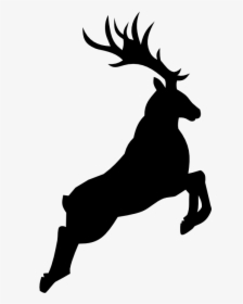 Stag Vector Flying - Reindeer Clipart Silhouette, HD Png Download, Free Download