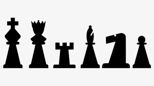 Chess, Pieces, Set, Silhouette, Isolated, Black, Game - Chess Pieces Black Drawing, HD Png Download, Free Download