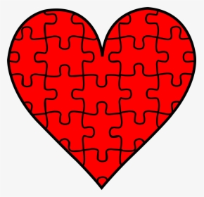 Printable Coloring Page Puzzle Pieces - Puzzle Piece Heart Map, HD Png Download, Free Download
