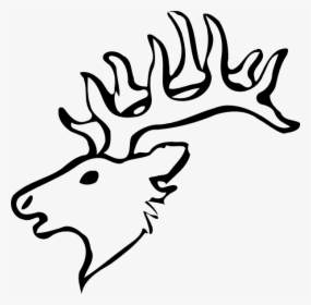 Clip Art Deer Antlers Outline - Draw A Deer Head, HD Png Download, Free Download