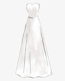 A-line Silhouette Sketch - Wedding Dress, HD Png Download, Free Download