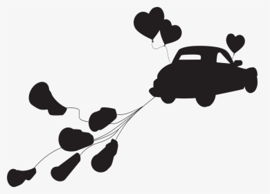 Wedding Car Just Married Silhouette Png Clip Art - Just Married Clipart Png, Transparent Png, Free Download