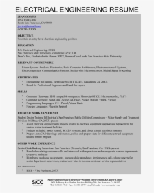 Clip Art Civil Engineering Resume - Resume Format For Electrical Engineer, HD Png Download, Free Download