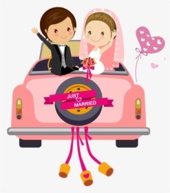 Groom And Bride Transparent Image - Save The Date Cartoon Muslim, HD Png Download, Free Download