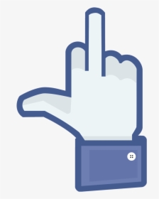 Facebook The Finger Middle Finger Like Button Computer - Blue Facebook Middle Finger, HD Png Download, Free Download