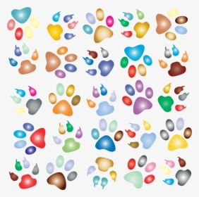 Colorful Paw Prints Pattern Background Reinvigorated - Animal Paw Prints Background, HD Png Download, Free Download