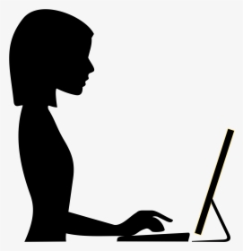 Computer Clipart Silhouette - Woman Work Clipart, HD Png Download, Free Download