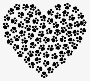 Dog Paws Heart Shape Pug Love - Paw Print Heart .png, Transparent Png, Free Download