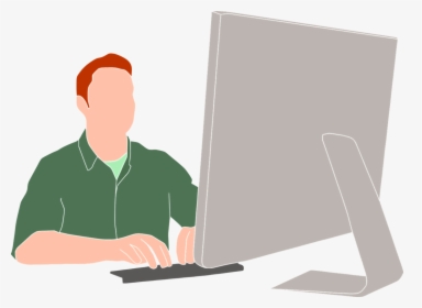 Man Working On His Computer - Computer Teaching Logo, HD Png Download, Free Download