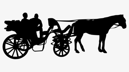 Horse Drawn Carriage Silhouette Png, Transparent Png, Free Download