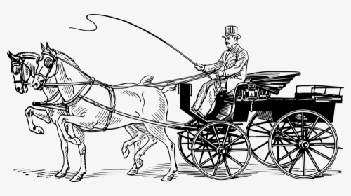 Carriage, Horse, Horse-drawn, Phaeton, Sport, Sporty - Horses And Carriage Cartoon, HD Png Download, Free Download