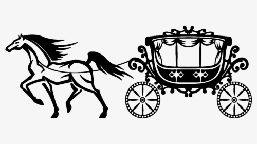 Horse And Buggy Carriage Horse-drawn Vehicle Clip Art - Black And White Image Of Rath, HD Png Download, Free Download
