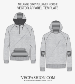 Clip Art Melange Gray Textured Pullover - Round Neck T Shirt Template, HD Png Download, Free Download