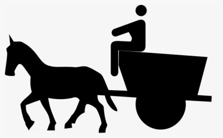 Cart, Driver, Carriage, Man, Silhouette, Ride, Horse - Horse Drawn Carriage Icon, HD Png Download, Free Download