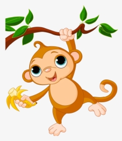 Clip Art Cute Hanging Monkey Clipart - Clipart Cartoon Monkey, HD Png Download, Free Download