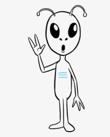 How To Draw Alien - Drawing Of An Alien, HD Png Download, Free Download