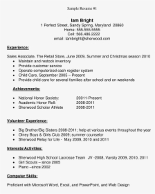 High School Student Sample Resume Main Image - High School Graduate Simple Resume Sample, HD Png Download, Free Download