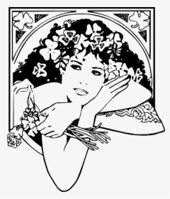 Outline, People, Woman, Girl, Flowers, Girls, Patrick - Vectores De Mujeres Blanco Y Negro, HD Png Download, Free Download