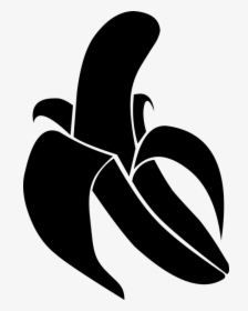 Banano, Negro Banana, Plátano Vector - Banana Vector Black And White, HD Png Download, Free Download