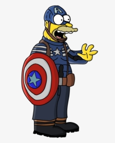 Simpson Captain America Png, Transparent Png, Free Download