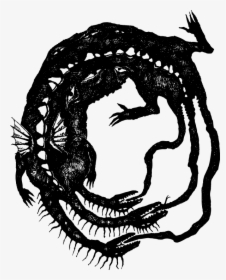 Transparent Creepy Mouth Png - Dragon Biting Its Own Tail, Png Download, Free Download
