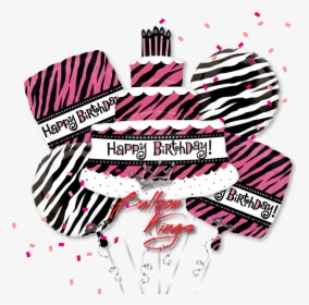 Happy Birthday Zebra Cake Bouquet, HD Png Download, Free Download