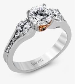 18k White Gold Diamond Engagement Ring - Ring, HD Png Download, Free Download