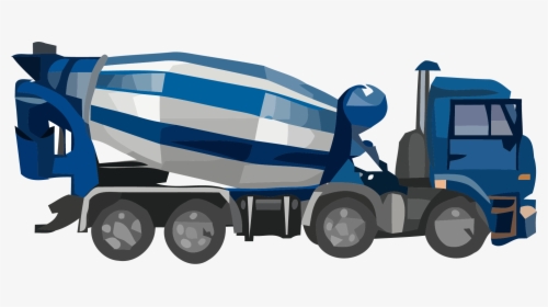 Cement Mixers Motor Vehicle Car Truck Concrete - Blue Concrete Mixer Truck Clipart, HD Png Download, Free Download
