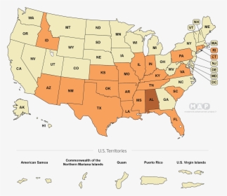 United States Map - Aunt Pronunciation Map, HD Png Download, Free Download