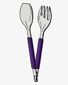 Fork And Spoon - Salad Tongs Clip Art, HD Png Download, Free Download